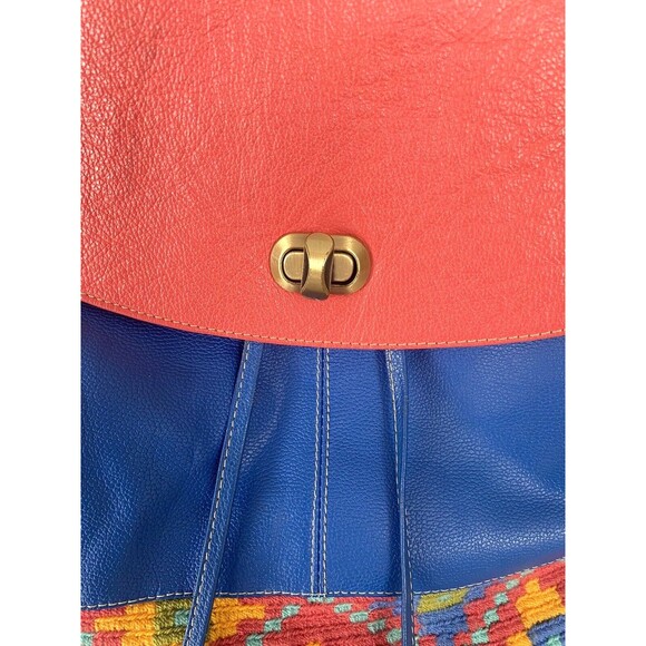 WAYUU Mochila Backpack Kuteq 100% Leather and Handwoven Material Colombian - Picture 4 of 12